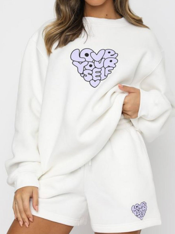 Gave You My Heart Sweatshirt and Shorts Set-3 Colors (S-XL)