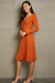 Keep Believing Bodycon Midi Dress Pumpkin (S-3X)