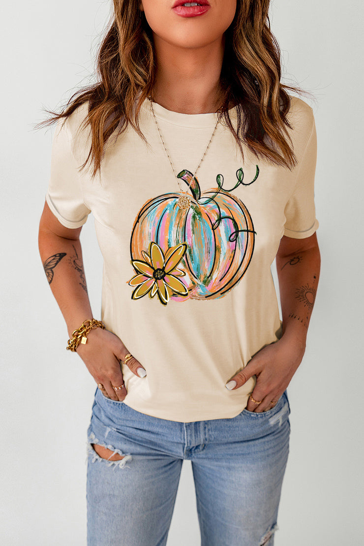 Pumpkin Patch  Graphic Round Neck T-Shirt (S-XL)