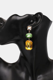 Geometrical Shape Glass Dangle Earrings- 4 Colors