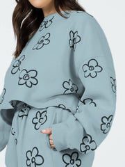 Sunny With A Chance Of Blooms Sweatshirt and Shorts Set- 3 Colors (S-XL)