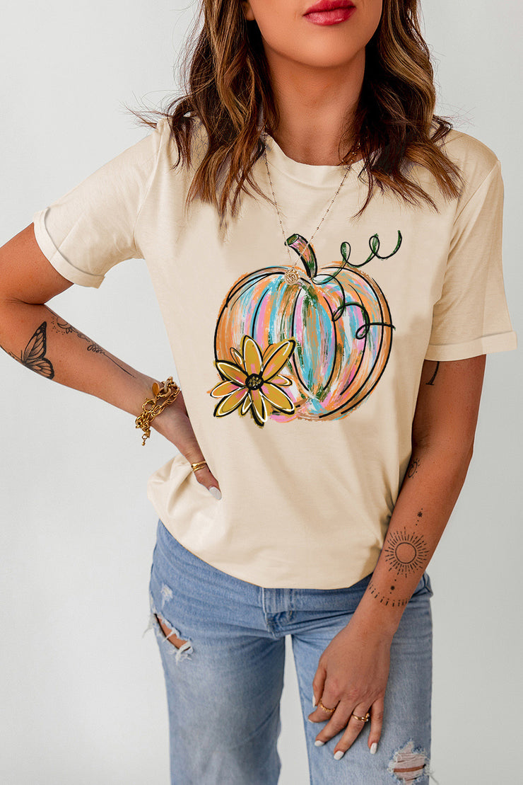 Pumpkin Patch  Graphic Round Neck T-Shirt (S-XL)