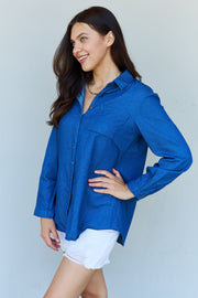 Blue Jean Baby Denim Button Down Shirt Top (S-XL)