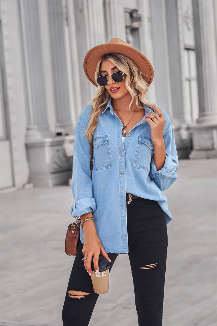 Forever Stunning Denim Top- 2 Colors (S-XL)