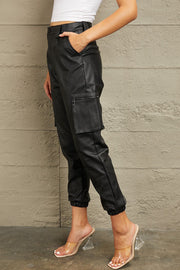 Kancan High Rise Leather Joggers (1-15)